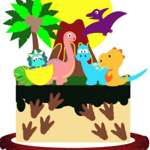 Arquivo de Corte Topo de Bolo Dinossauro Baby *Studio