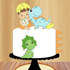 Arquivo de Corte Topo de Bolo Dinossauro Bebê