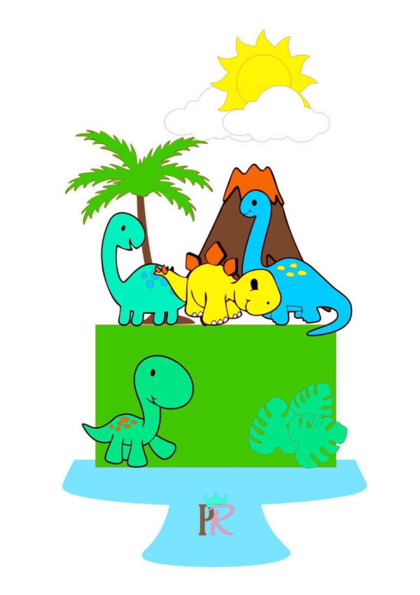 Arquivo de corte Topo de Bolo Dinossauro CAMADA STUDIO #1652