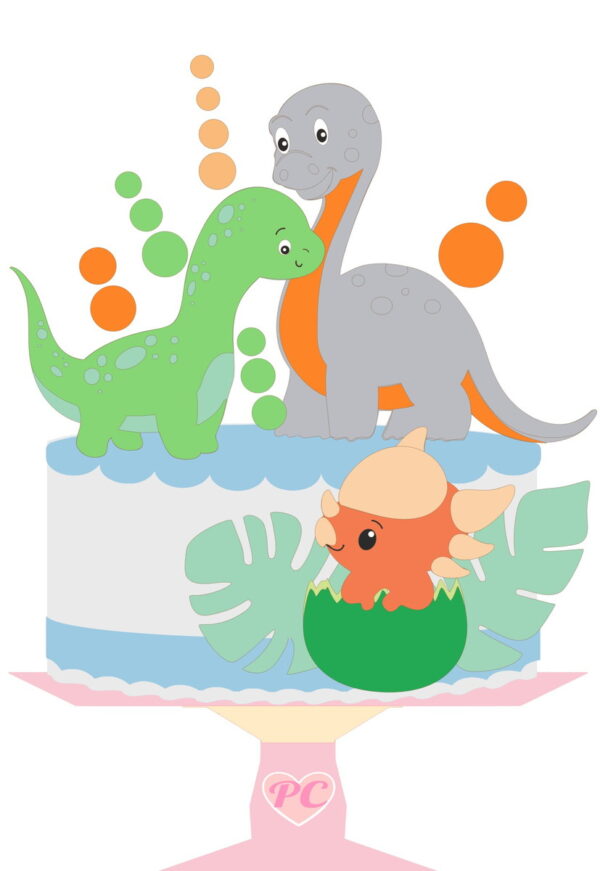 Arquivo de corte Topo de Bolo Dinossauro CAMADA STUDIO #2024