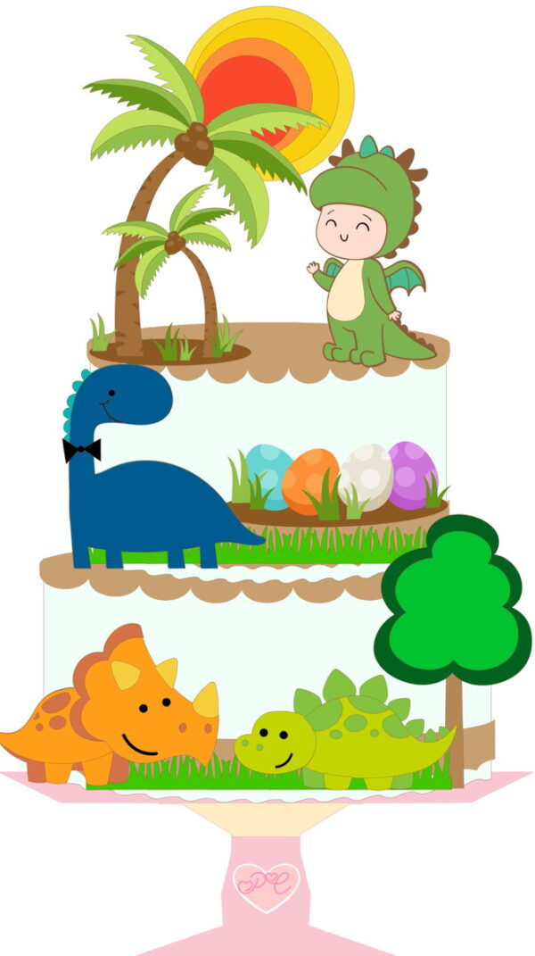 Arquivo de corte Topo de Bolo Dinossauro CAMADA STUDIO #2030