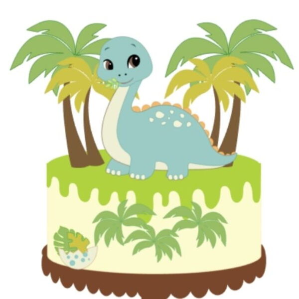 Arquivo de corte Topo de bolo Dinossauro CAMADAS COD:2038