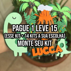 Arquivo de Corte Topo de Bolo Dinossauro Camadas Studio+14