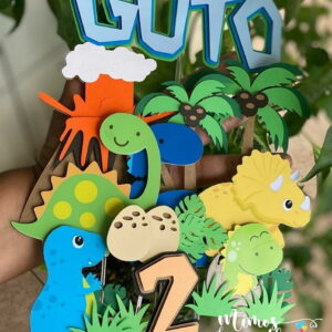 Arquivo de Corte: Topo de Bolo Dinossauro Cute 018