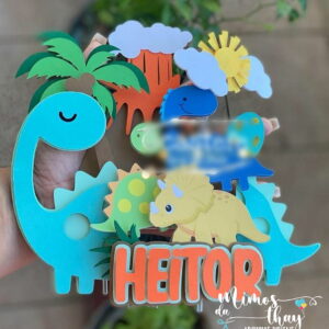 Arquivo de Corte: Topo de Bolo Dinossauro Cute 019