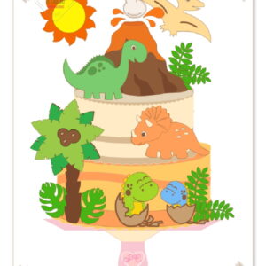Arquivo de Corte Topo de Bolo Dinossauro cute baby Studio