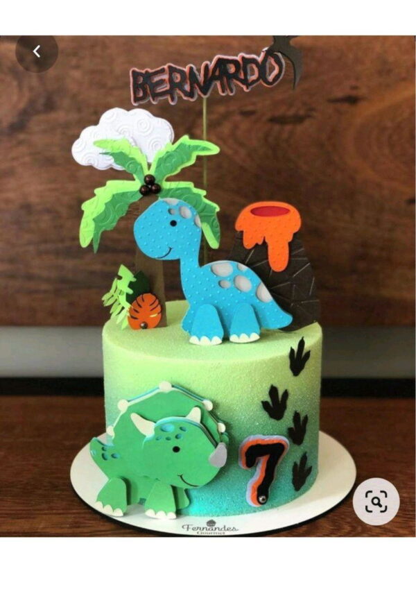 Arquivo de Corte Topo de Bolo Dinossauro Cute - Camadas 2605