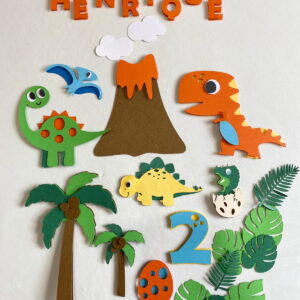 Arquivo de Corte Topo de Bolo Dinossauro Cute