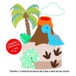 Arquivo de Corte Topo de Bolo Dinossauro