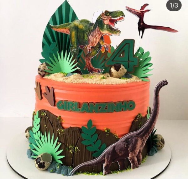 Arquivo de Corte Topo de Bolo Dinossauro