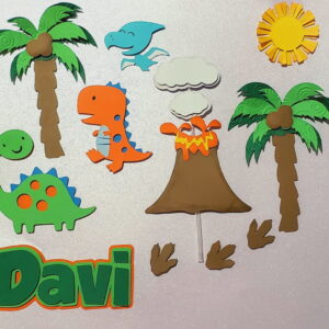 Arquivo de corte topo de bolo Dinossauro em camadas