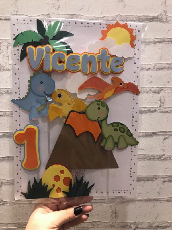 Arquivo de Corte Topo de Bolo Dinossauro - Imagem 3