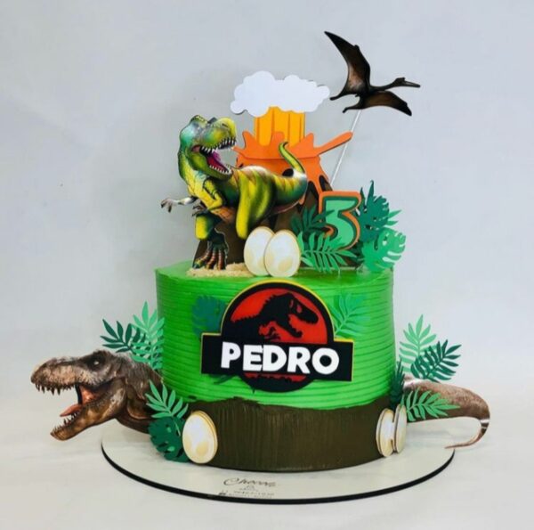 064 -arquivo de Corte Topo de Bolo Dinossauro Jurassic Park