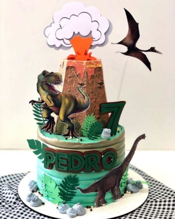 Arquivo de Corte Topo de Bolo Dinossauro 4