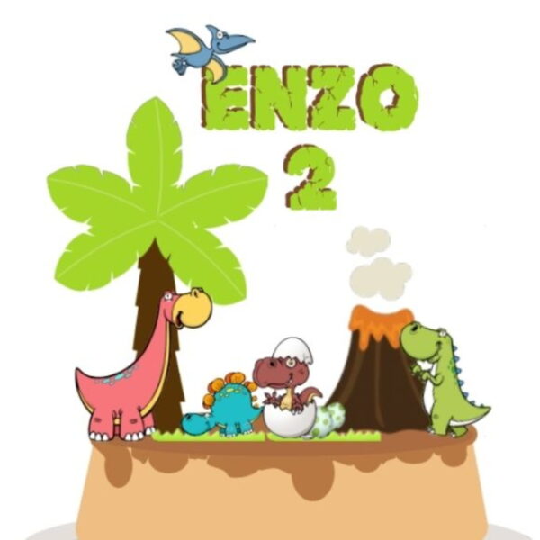 Arquivo de corte Topo de bolo Dinossauro STUDIO #2043