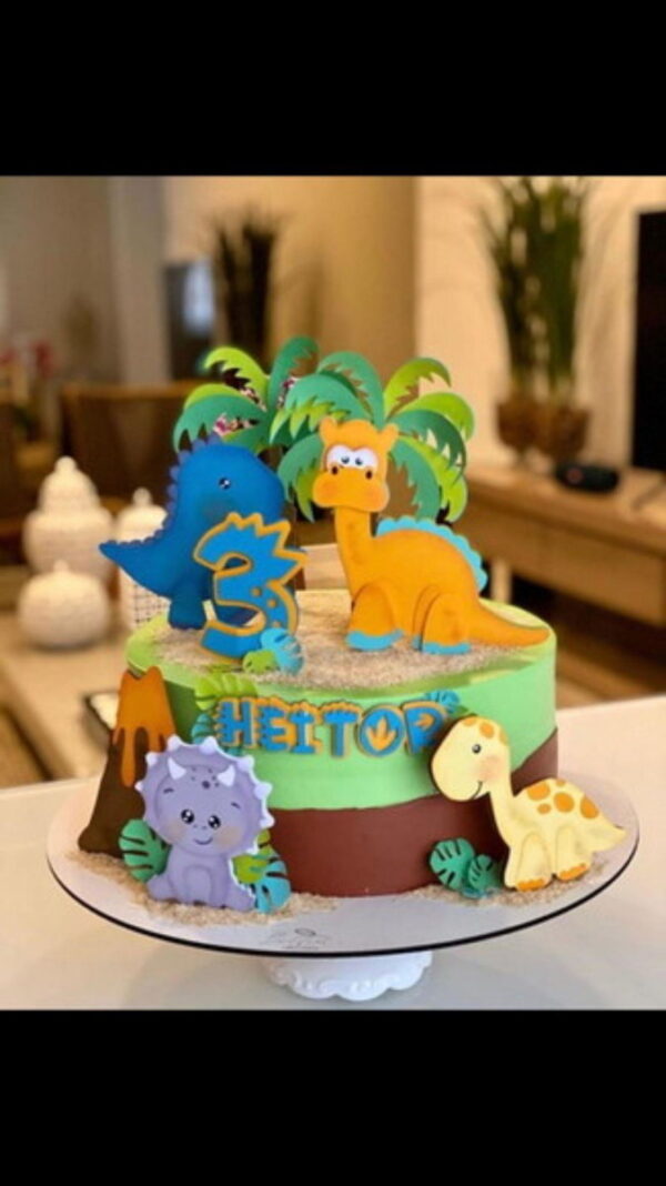 Arquivo de Corte Topo de Bolo Dinossauro Studio