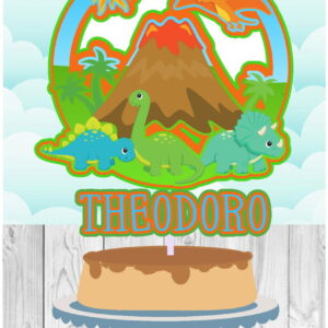 Arquivo de Corte - Topo de Bolo Dinossauro-STUDIO