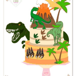 Arquivo de Corte Topo de Bolo Dinossauro Studio