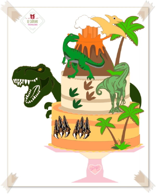 Arquivo de Corte Topo de Bolo Dinossauro Studio