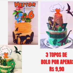 Arquivo de corte topo de bolo dinossauro
