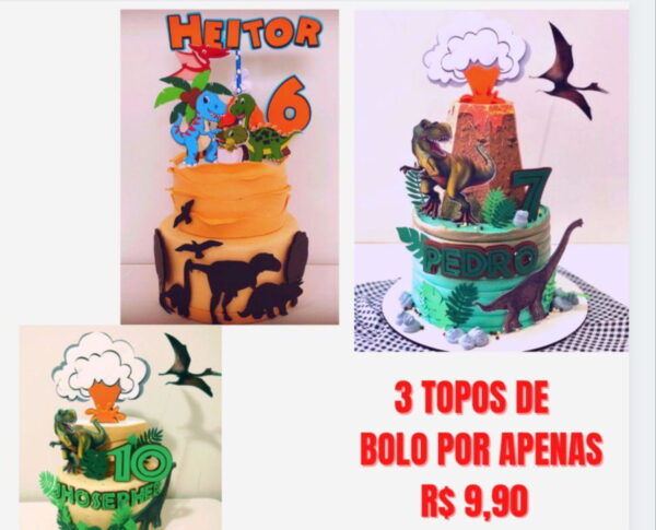 Arquivo de corte topo de bolo dinossauro