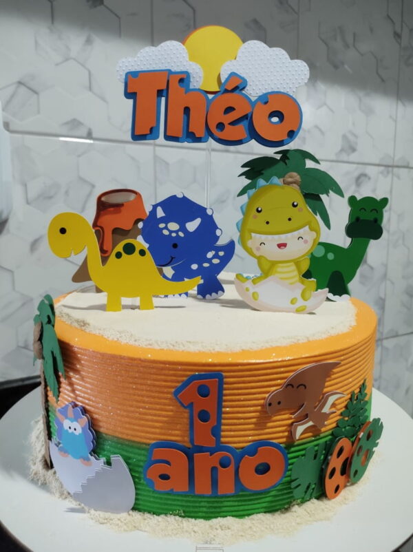 Arquivo de corte topo de bolo Dinossauro