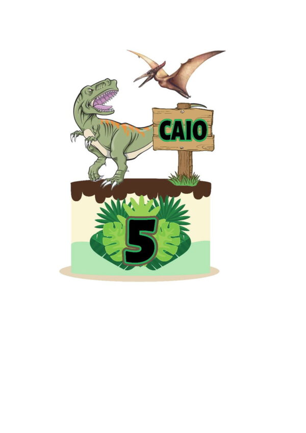 Arquivo de corte topo de bolo dinossauro
