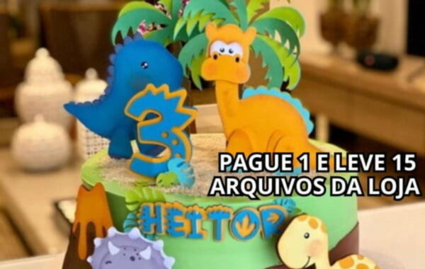 Arquivo de Corte - Topo de Bolo Dinossauro