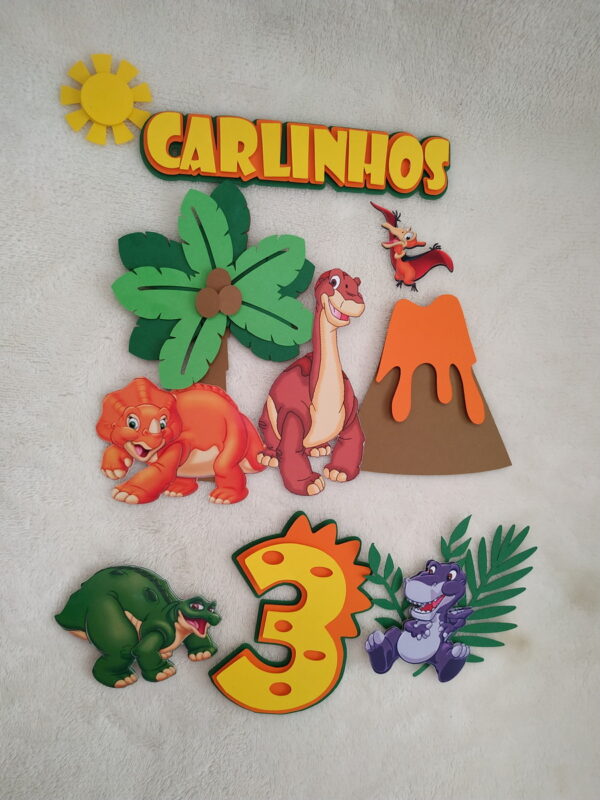 Arquivo de Corte Topo de Bolo Dinossauro Vale Encantado - Image 2