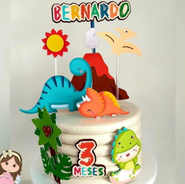 Arquivo de Corte Topo de Bolo Dinossauros Baby Studio