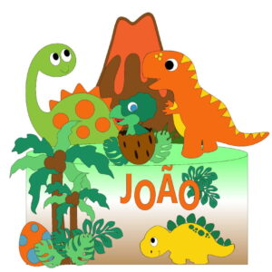 Arquivo de Corte Topo de Bolo Dinossauros Babys