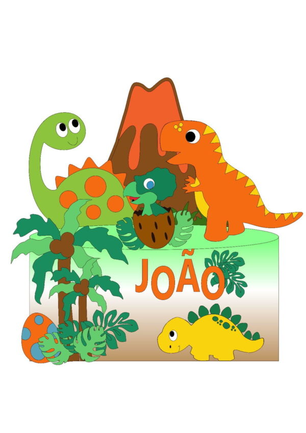 Arquivo de Corte Topo de Bolo Dinossauros Babys