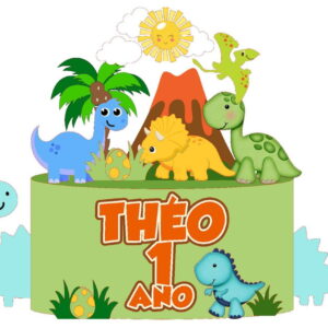 Arquivo de Corte Topo de Bolo Dinossauros Babys