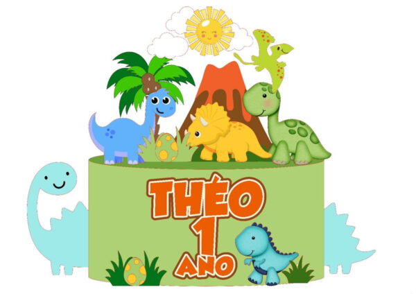 Arquivo de Corte Topo de Bolo Dinossauros Babys