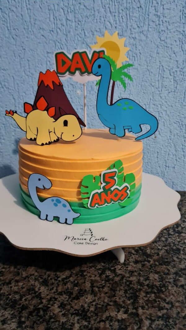 Arquivo de Corte Topo de Bolo Dinossauros