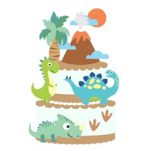 Arquivo de Corte Topo de Bolo Dinossauros
