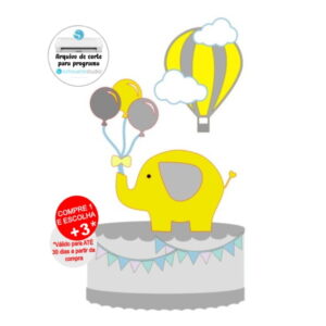 Arquivo de Corte Topo de Bolo Elefante Amarelo