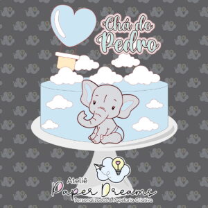 Arquivo de Corte Topo de Bolo - Elefante Baby 2
