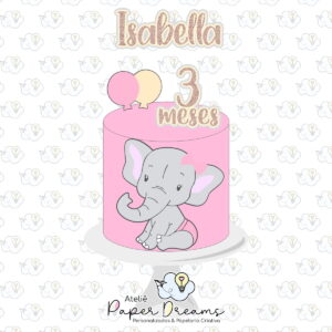 Arquivo de Corte Topo de Bolo - Elefante Baby 1