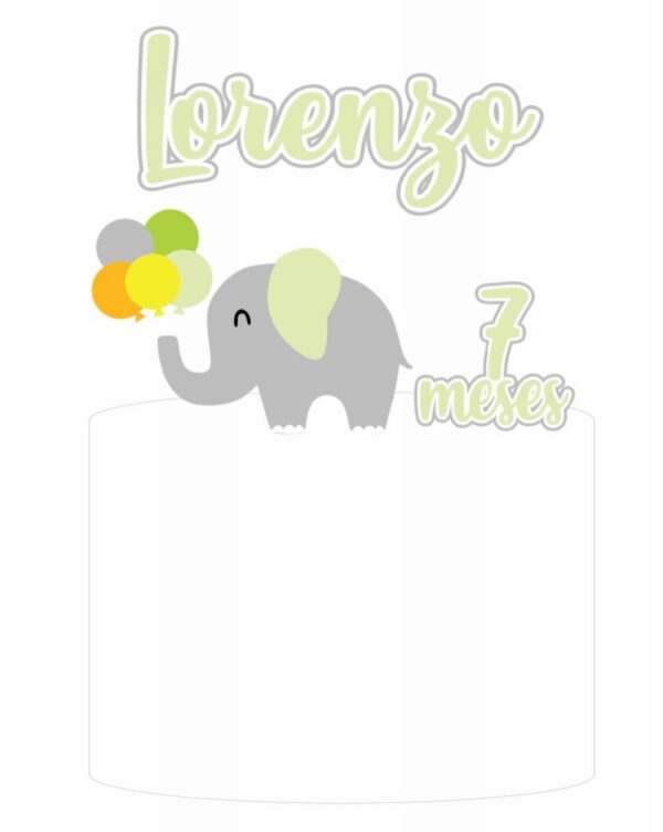 Arquivo de Corte Topo de Bolo Elefante Elefantinho
