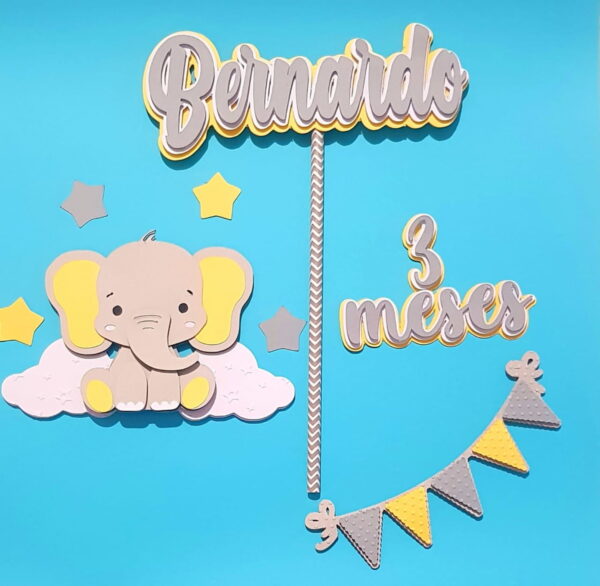 Arquivo de Corte Topo de bolo Elefante