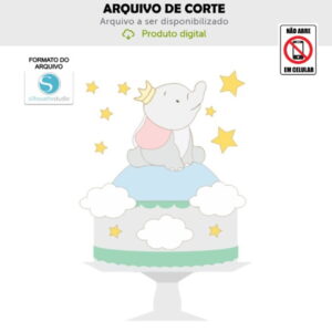 Arquivo de Corte Topo de Bolo Elefantinho
