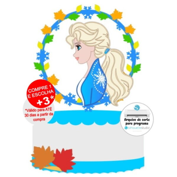 Arquivo de Corte Topo de Bolo Elsa Frozen