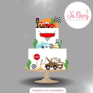 Arquivo de Corte - Topo de Bolo em Camadas Carros