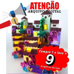 Arquivo de Corte Topo de Bolo Encanto Casa 3d