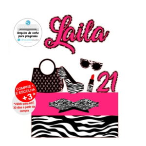 Arquivo de Corte Topo de Bolo Estampa Zebra - Zebrinha