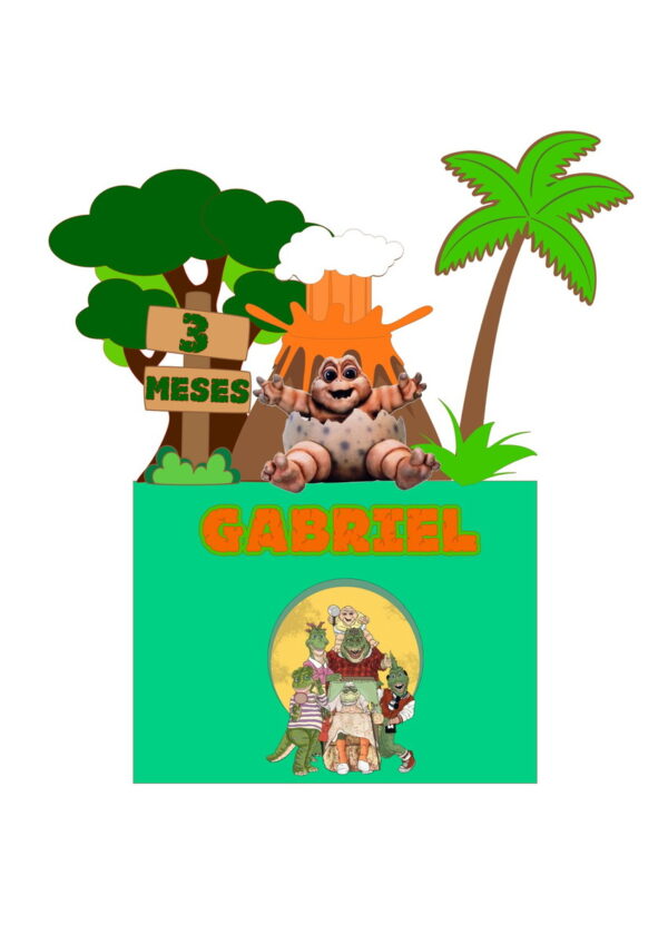 ARQUIVO DE CORTE TOPO DE BOLO Família Dinossauro