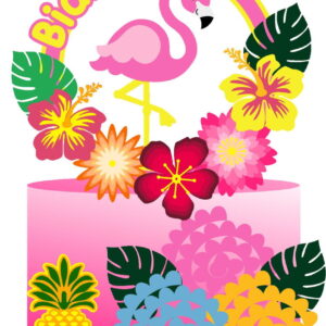 Arquivo de Corte Topo de Bolo Flamingo 05