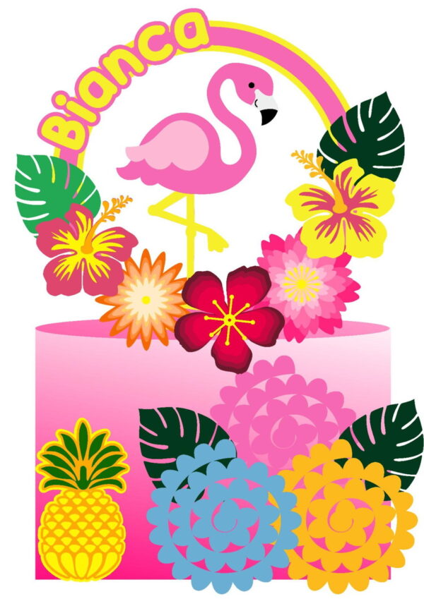 Arquivo de Corte Topo de Bolo Flamingo 05
