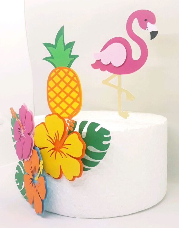 Arquivo de Corte Topo de Bolo Flamingo Tropical Studio - Imagem 3